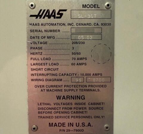 Haas SL-30T CNC Turning Center - 10" Chuck Tailstock Lathe - image 15