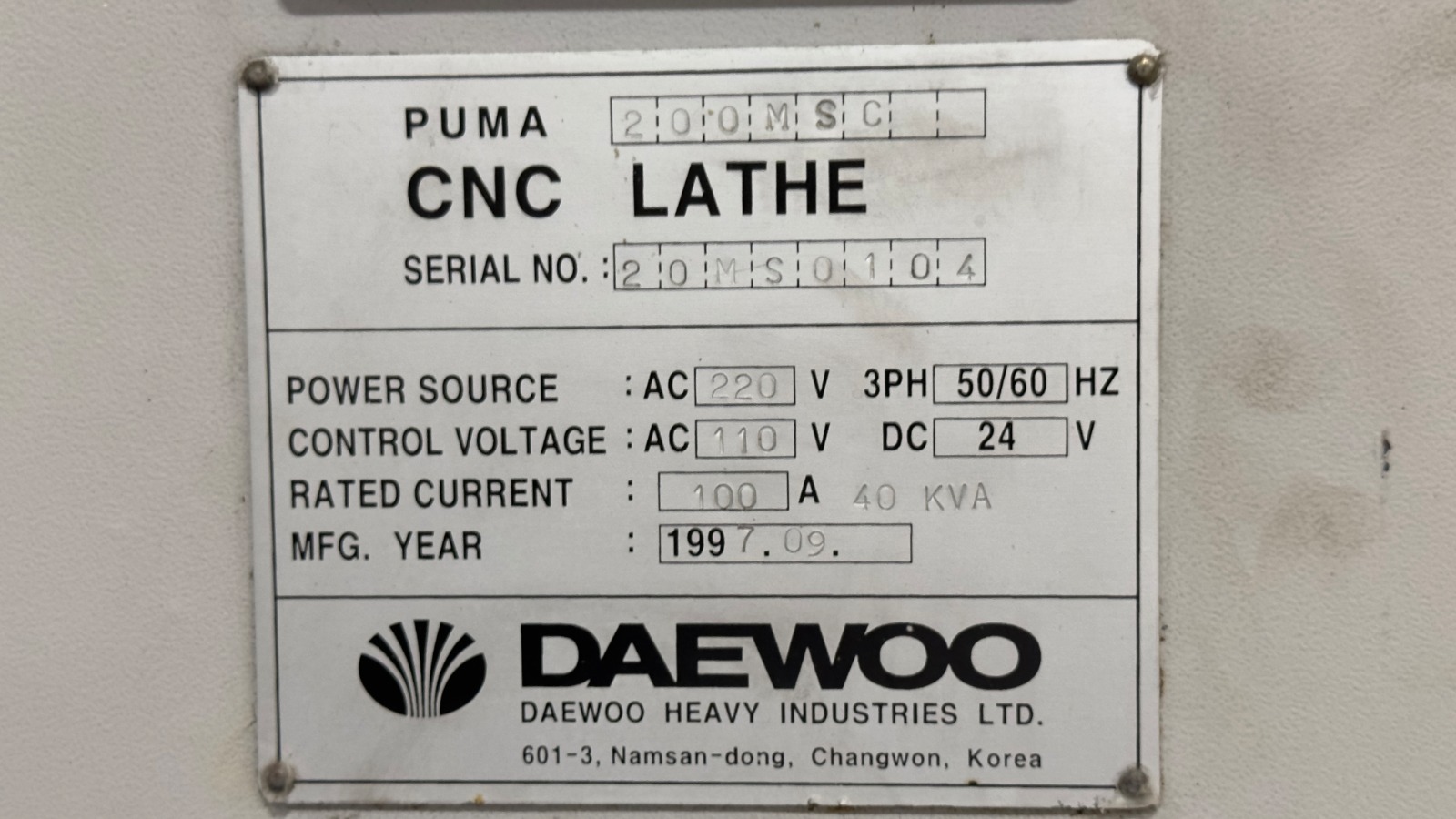 Daewoo-Puma-200MSC-50101-23