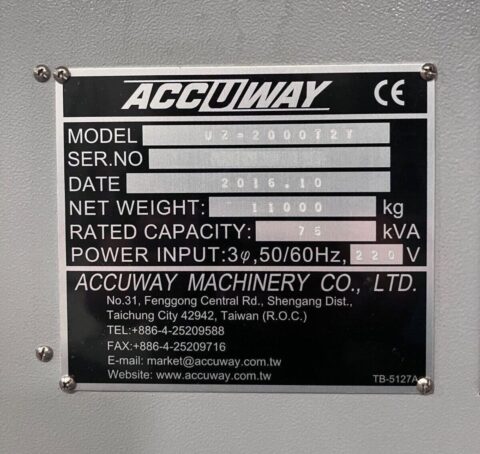 Accuway UZ-2000T2Y CNC Lathe - Y Axis Twin Spindle Twin Turret - image 16