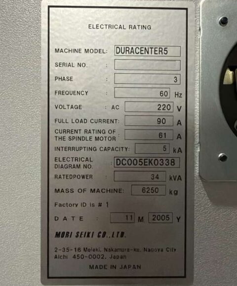 Mori Seiki DuraCenter 5 5-Axis CNC Vertical Machining Center - Mill - image 19