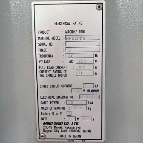 DMG Mori Seiki NHX-4000 Horizontal Machining Center - Full 4th Axis, TSC Mill - image 17
