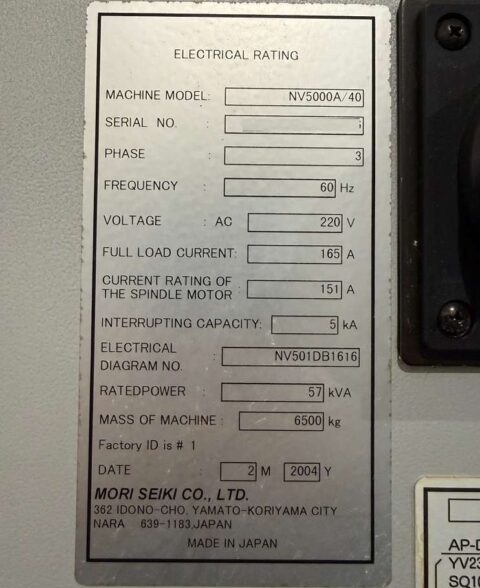 Mori Seiki NV5000A/40 CNC Vertical Machining Center - 12,000 RPM Mill - image 14