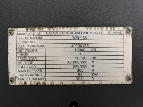 Nakamura-Tome WTS-150 Multi Axis CNC Turning Center - Lathe - image 22