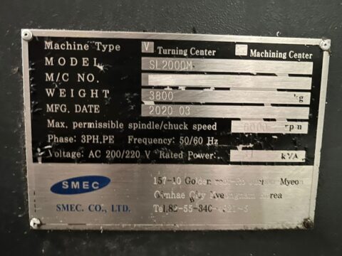 Samsung SMEC SL-2000M CNC Turning Center - 2020 C Axis Live Tool Lathe - image 14