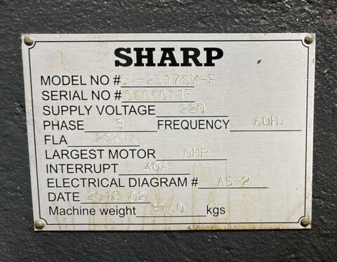 Sharp SV-2517 SX-F CNC Vertical Machining Center - Mini Mill - image 16