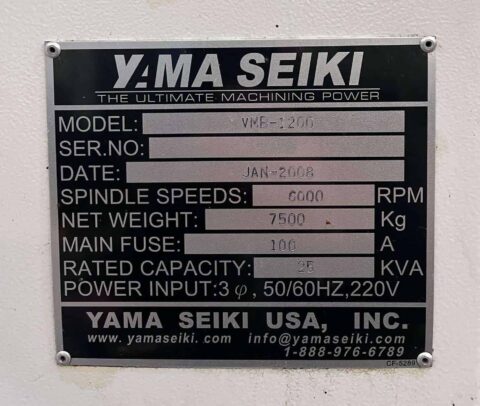 Yama Seiki VMB-1200/50 CNC Vertical Machining Center - 50 Taper Mill - image 21