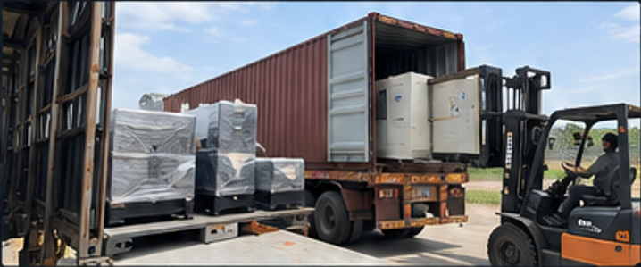MachineStation India first container arrival at Ahmedabad warehouse