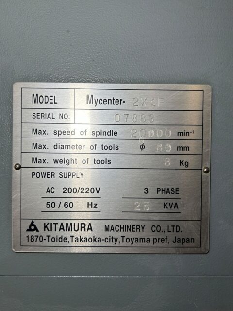 Kitamura mycenter 2XiF cnc vertical machining center 6