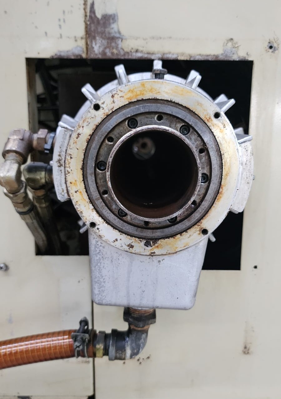 Used Takisawa TC-30 CNC Turning Center spindle rear with chuck cylinder – SKU 50122