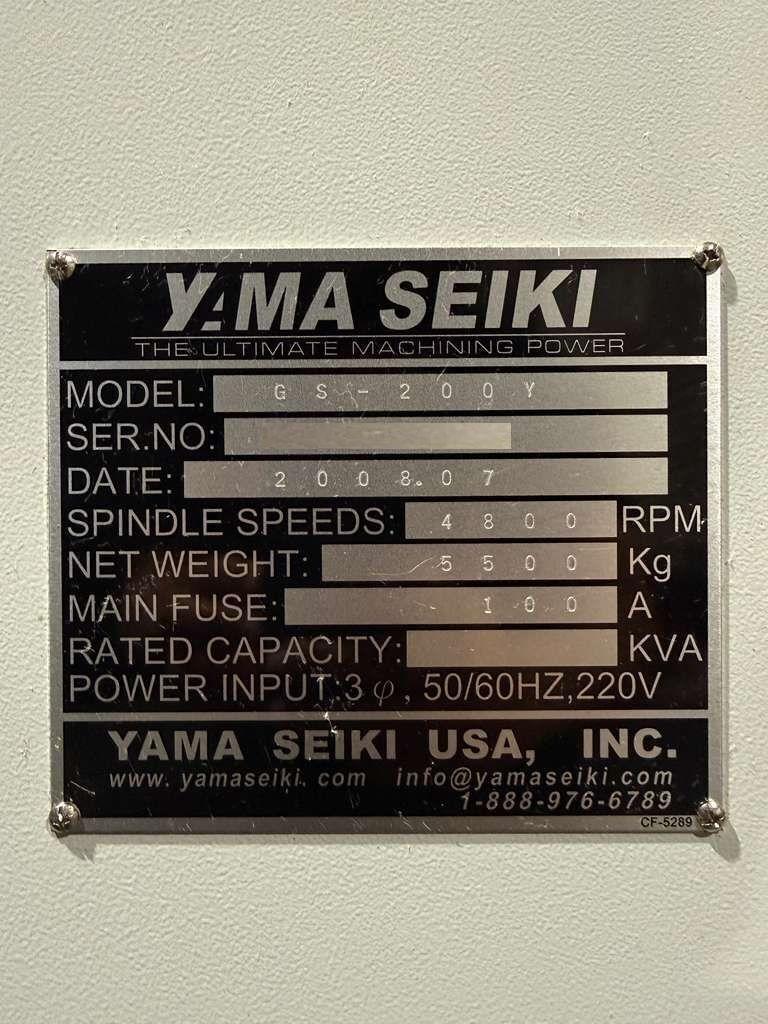 Yama Seiki GS-200Y CNC Turning Center - C Axis Live Tool Y Axis Lathe 22